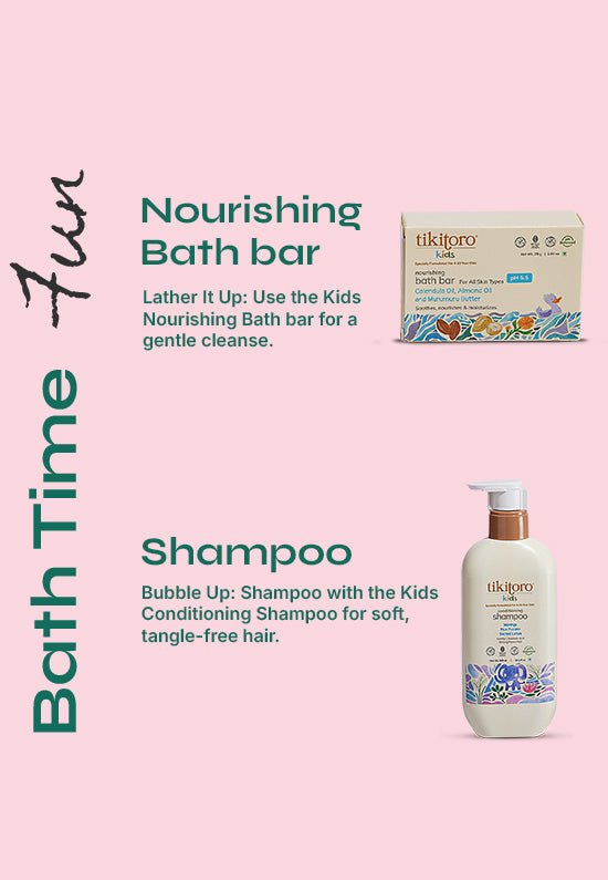 Tikitoro Kids Shampoo with Bath Bar - Pack of 2 - Tikitoro