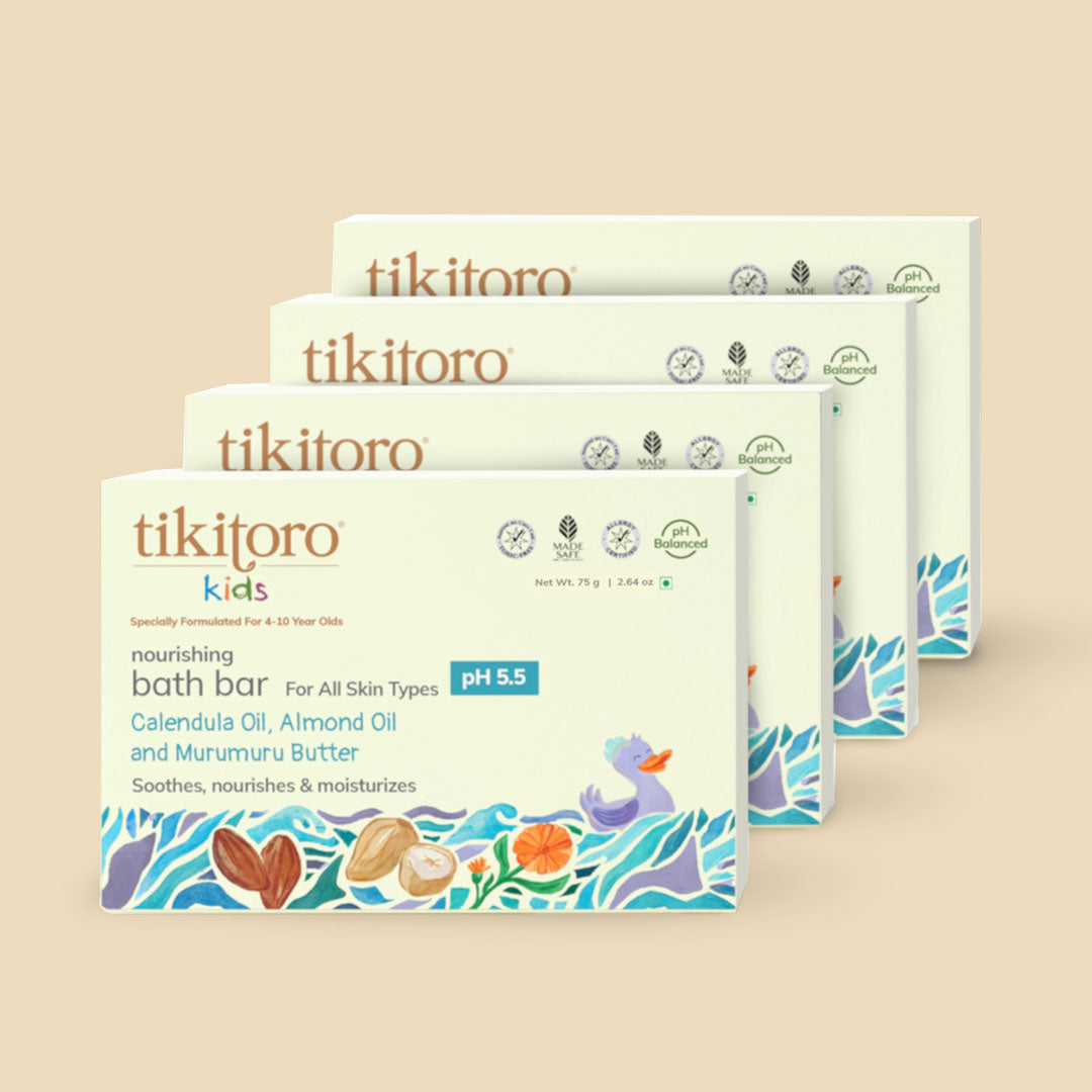 Tikitoro Kids Nourishing Bath Bar (4 - 10 Years) - 75 g - Pack of 4