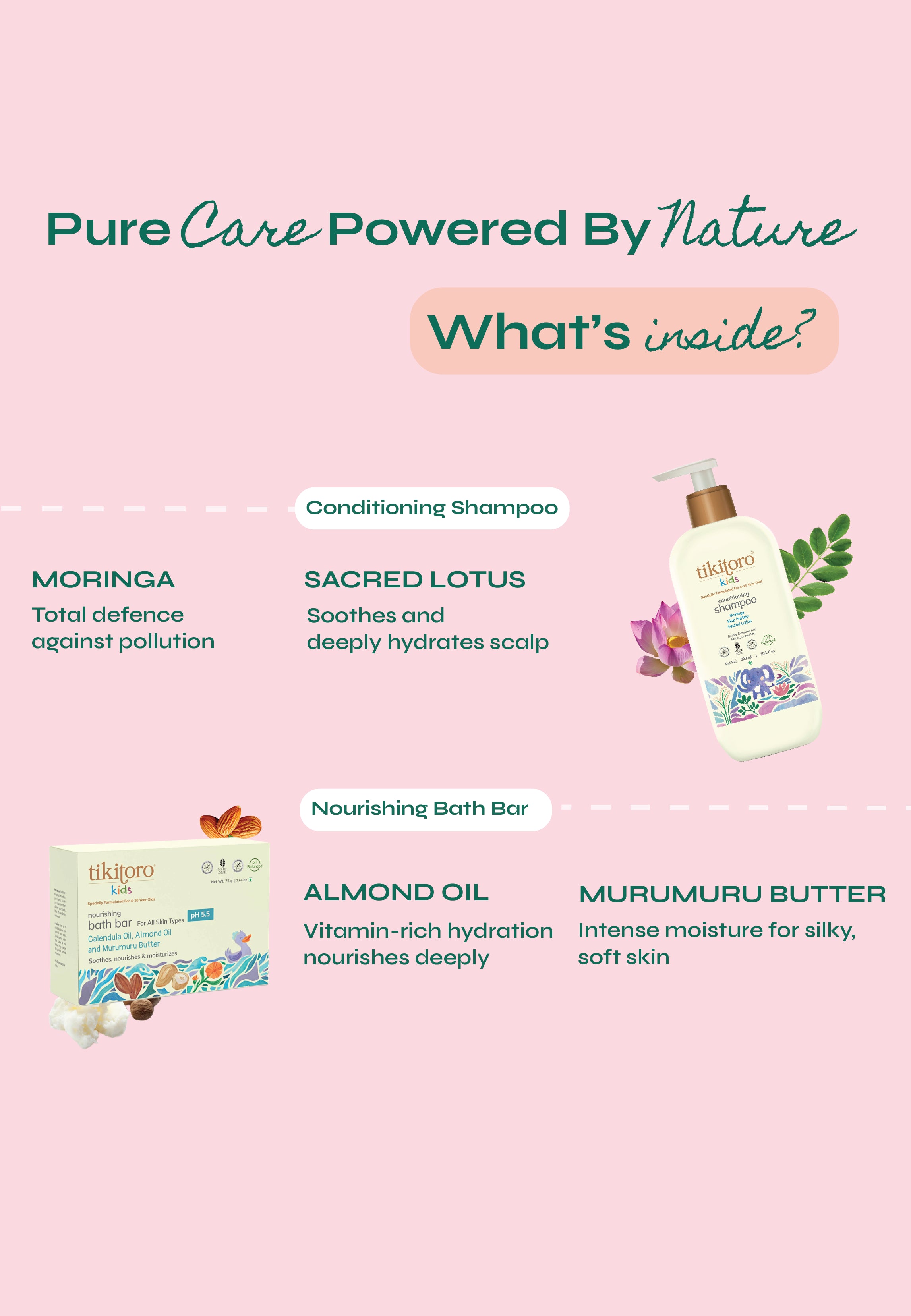 Ingredients inside kids bath products