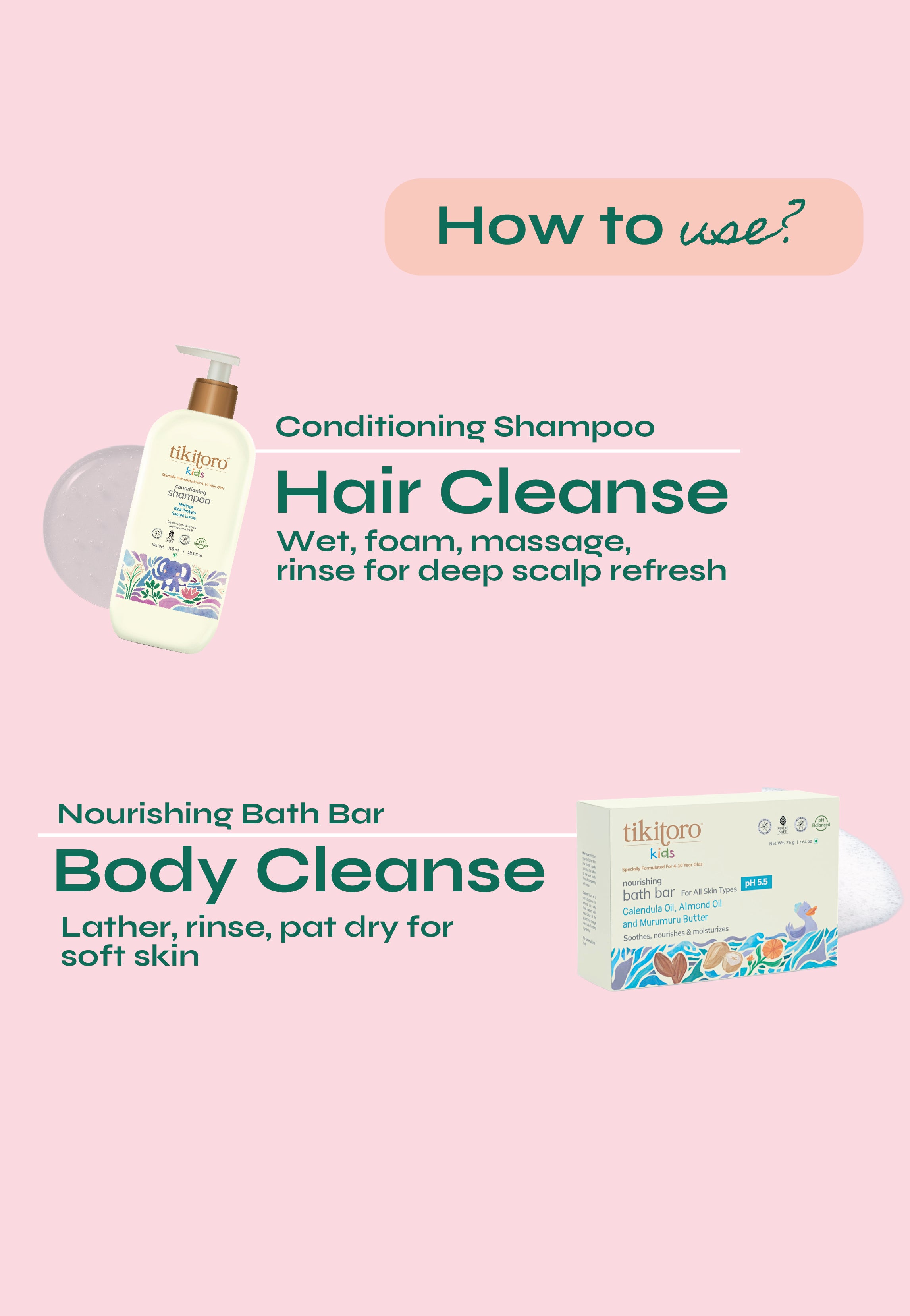 How to use shampoo and bath bar