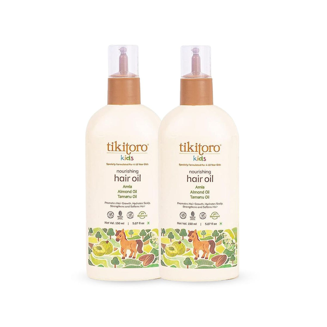 Tikitoro Kids Nourishing Hair Oil Pack Of 2 - 150 ml (4-10 years)